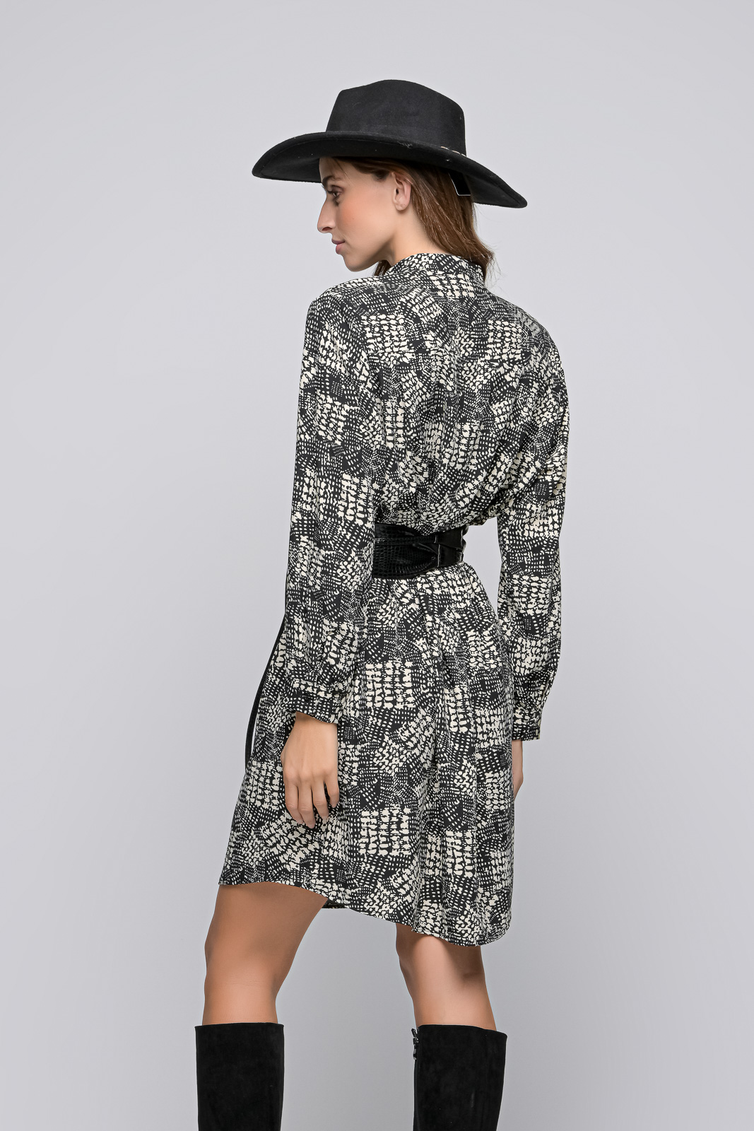 MIDI DRESS WHITE AND BLACK